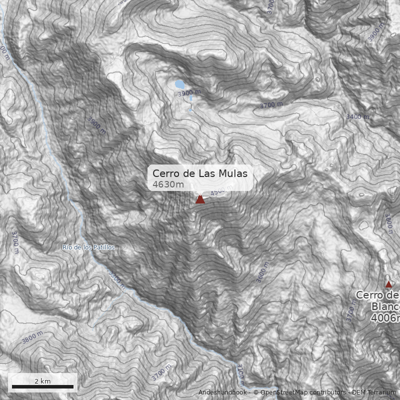 Mapa Cerro de Las Mulas