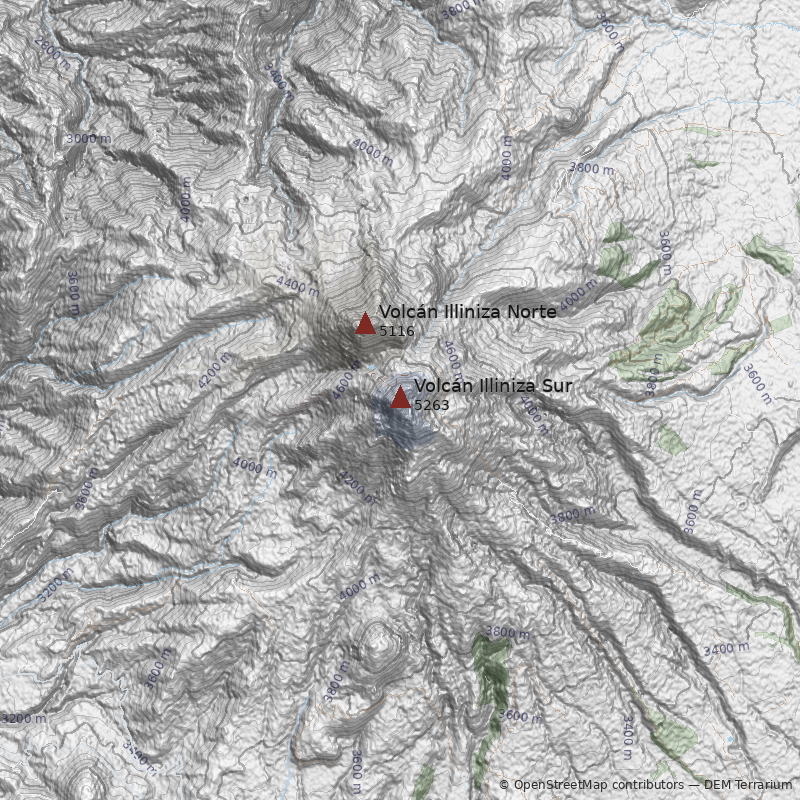 Mapa Volcán Illiniza Sur