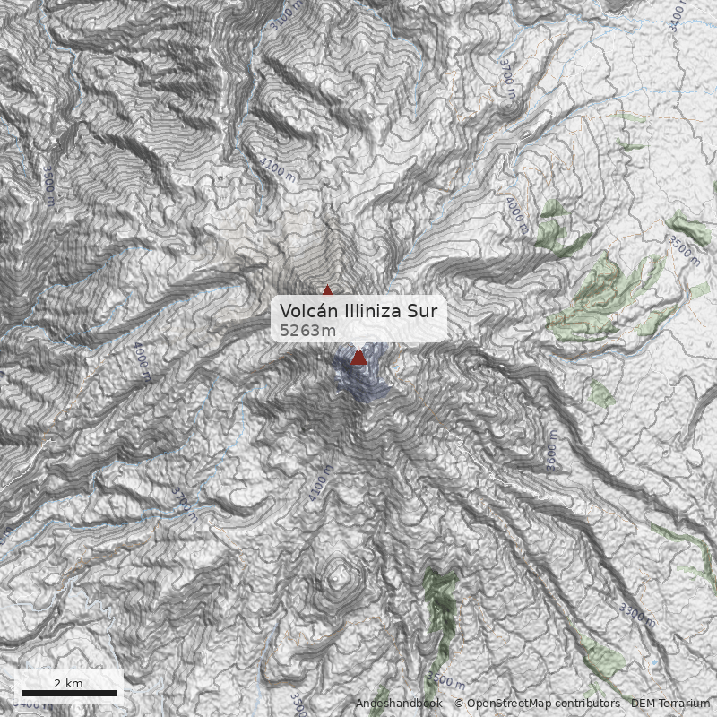 Mapa Volcán Illiniza Sur