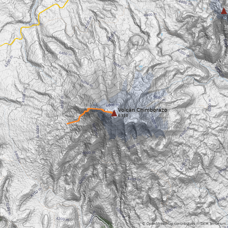 Mapa Volcán Chimborazo