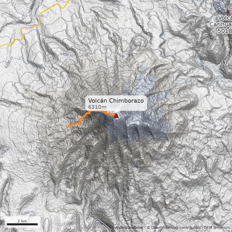 Mapa Volcán Chimborazo