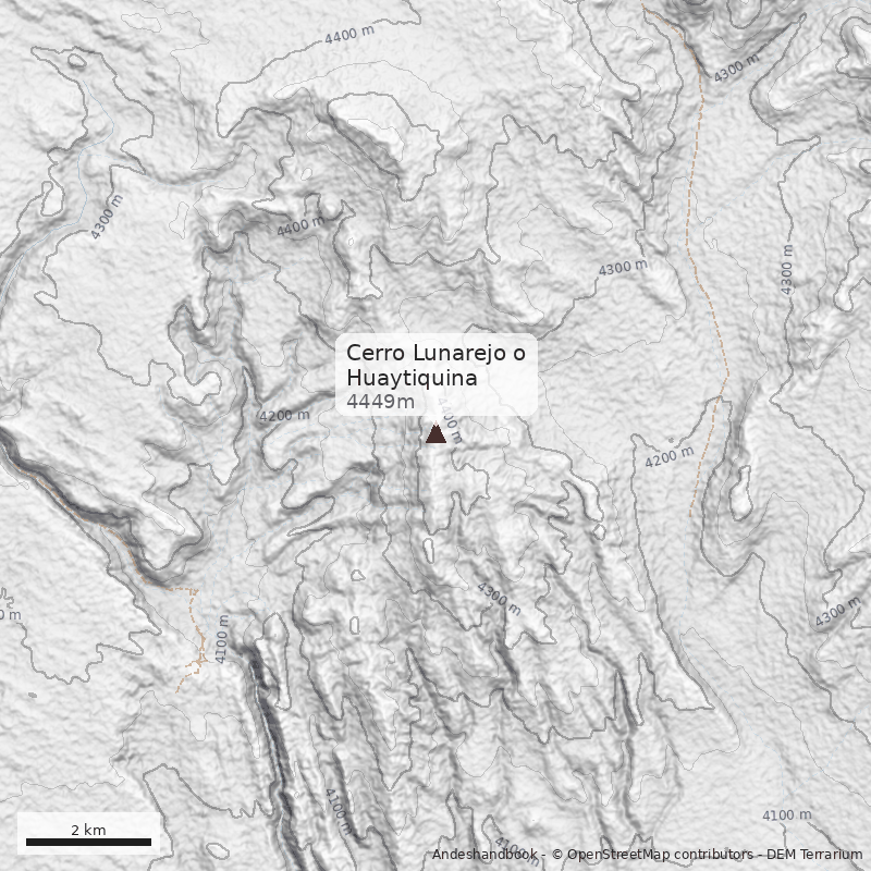 Mapa Cerro Lunarejo o Huaytiquina