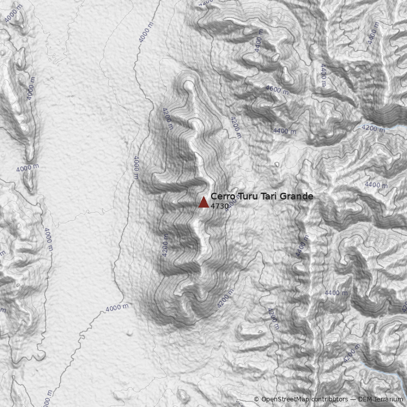 Mapa Cerro Turu Tari Grande