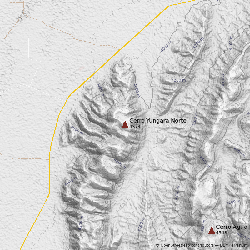 Mapa Cerro Yungara Norte