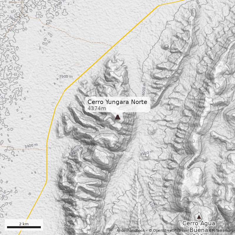 Mapa Cerro Yungara Norte