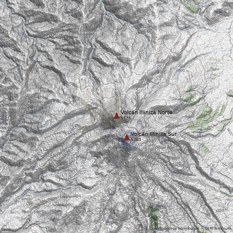 Mapa Volcán Illiniza Norte