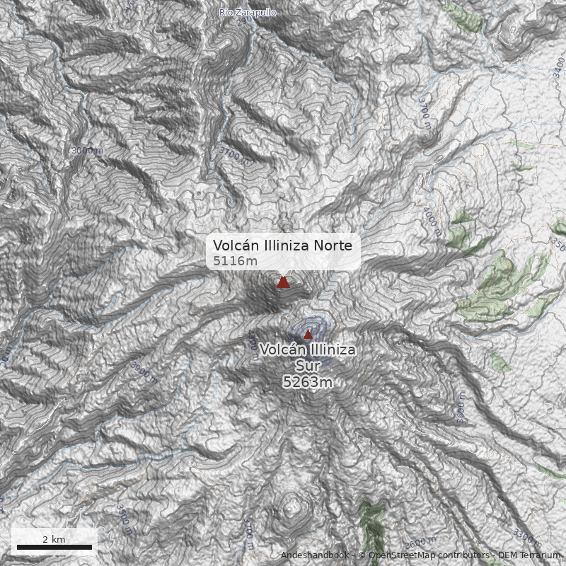 Mapa Volcán Illiniza Norte