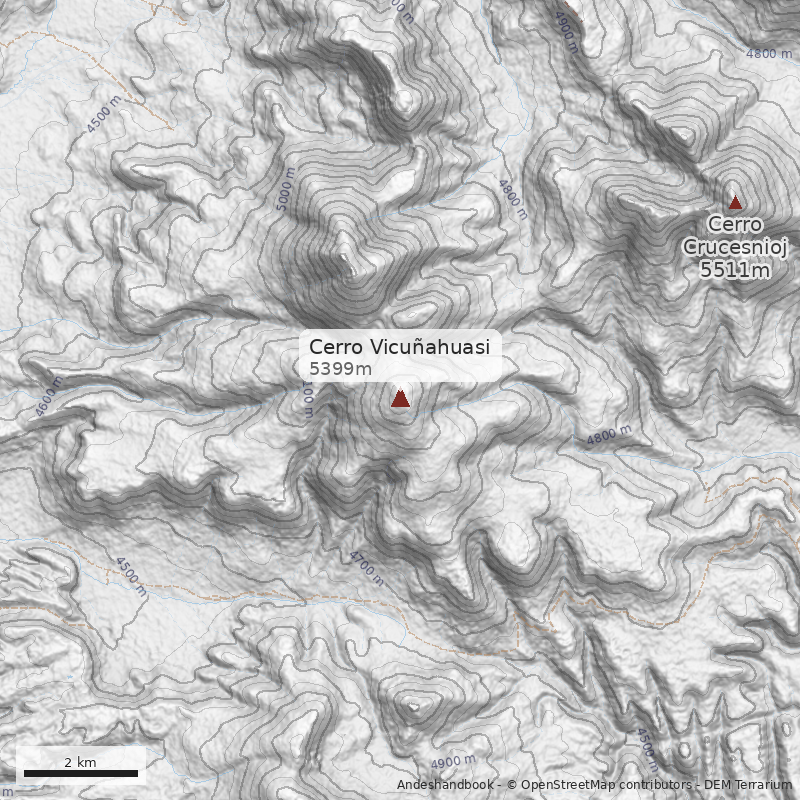 Mapa Cerro Vicuñahuasi