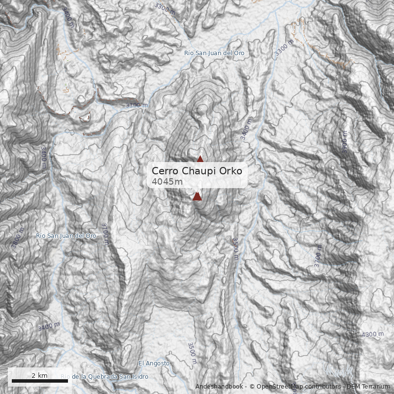 Mapa Cerro Chaupi Orko