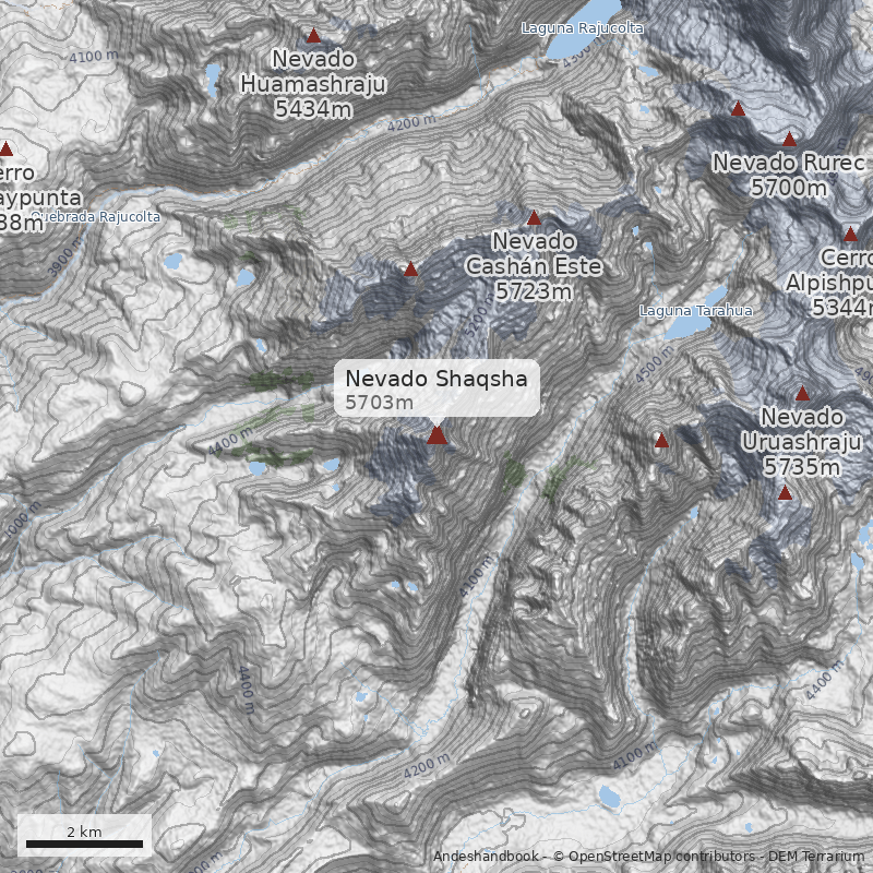 Mapa Nevado Shaqsha