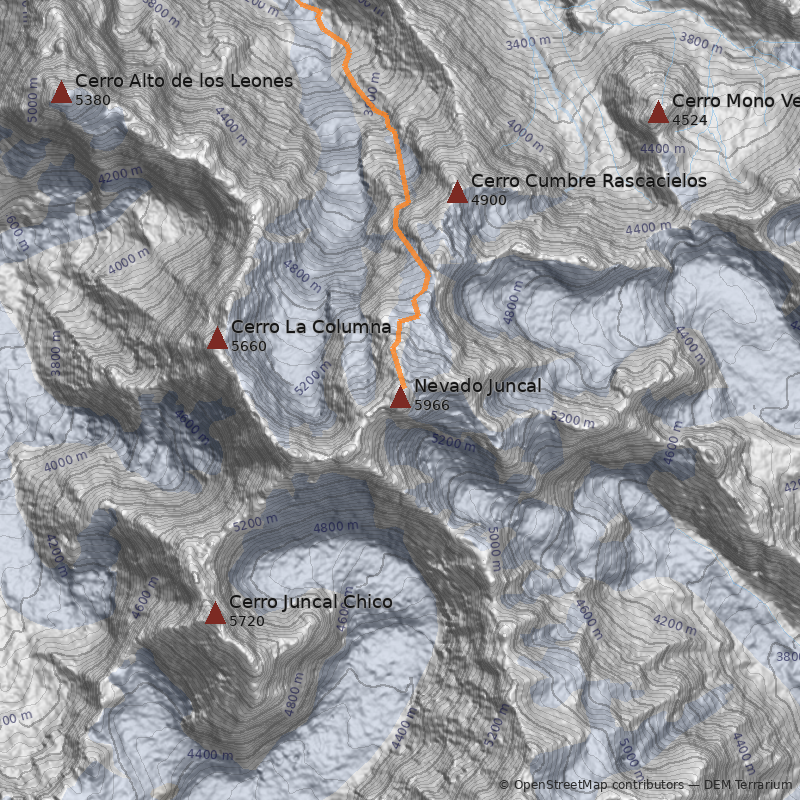 Mapa Nevado Juncal