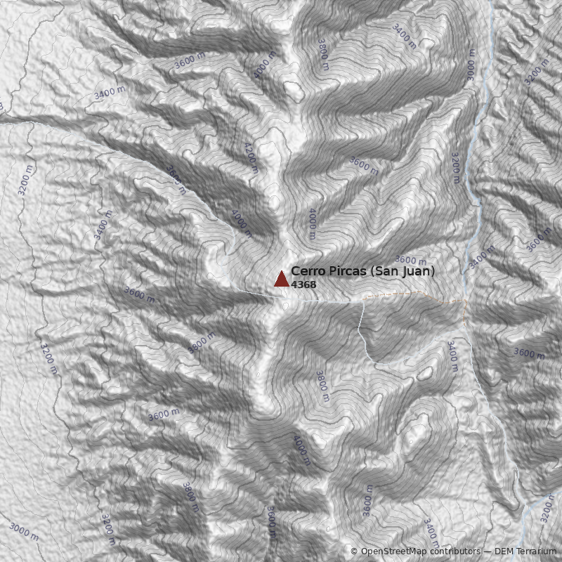 Mapa Cerro Pircas (San Juan)