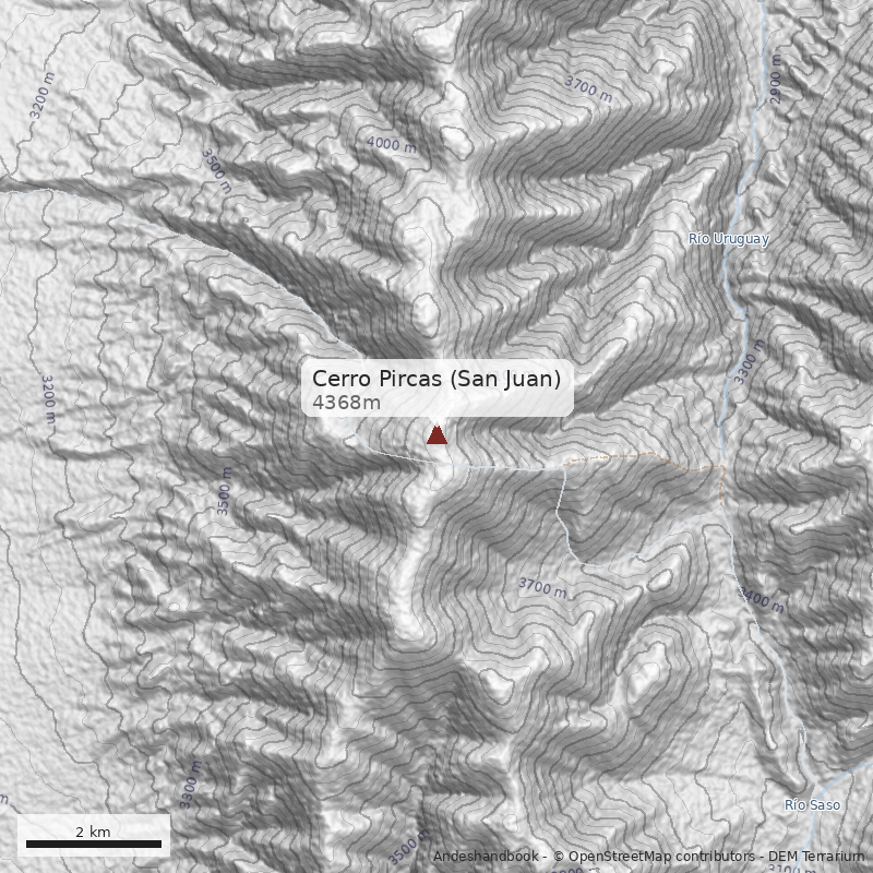 Mapa Cerro Pircas (San Juan)