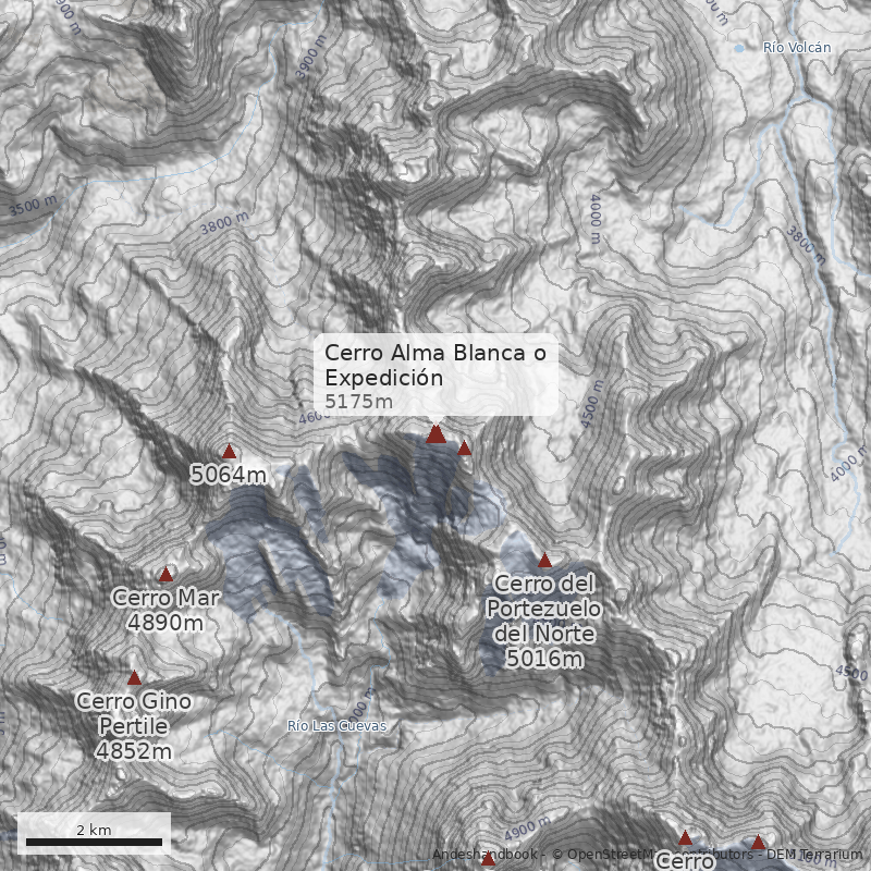 Mapa Cerro Alma Blanca o Expedición