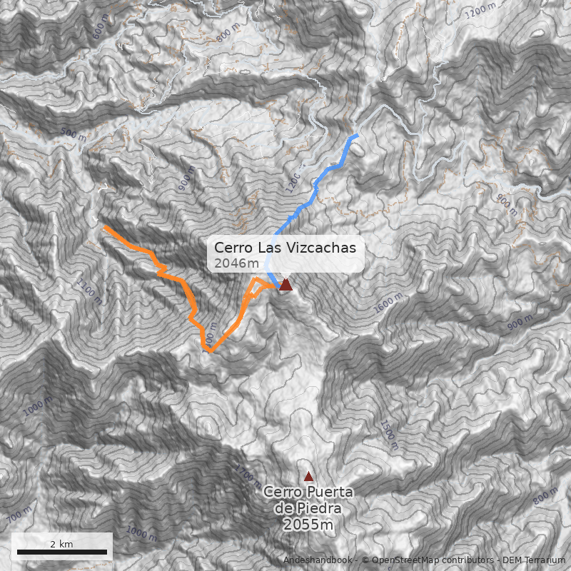 Mapa Cerro Las Vizcachas