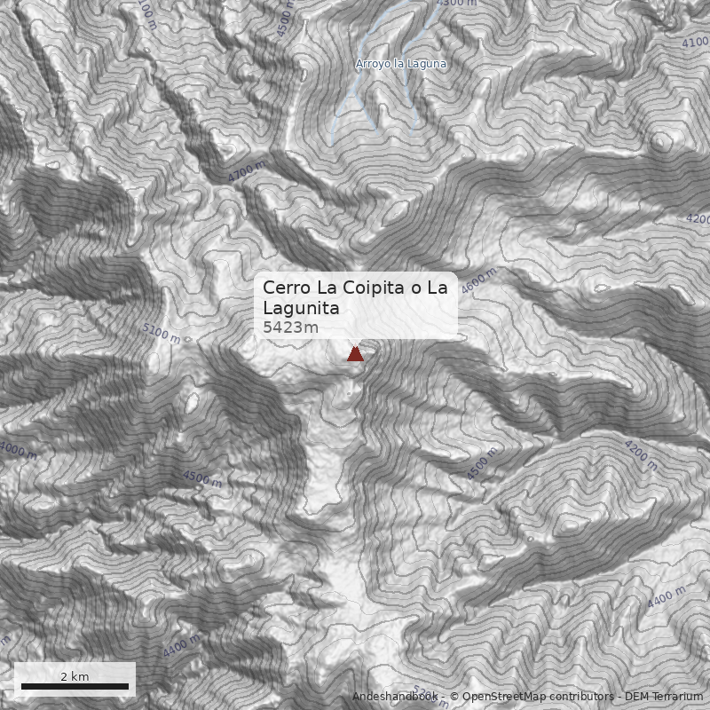 Mapa Cerro La Coipita o La Lagunita