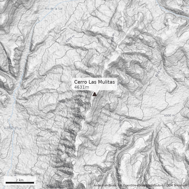 Mapa Cerro Las Mulitas