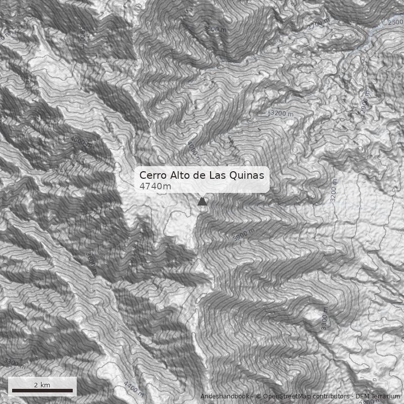 Mapa Cerro Alto de Las Quinas