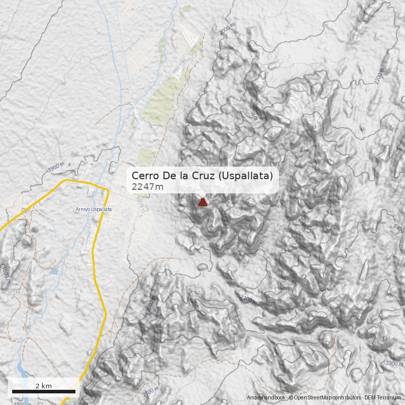 Mapa Cerro De la Cruz (Uspallata)