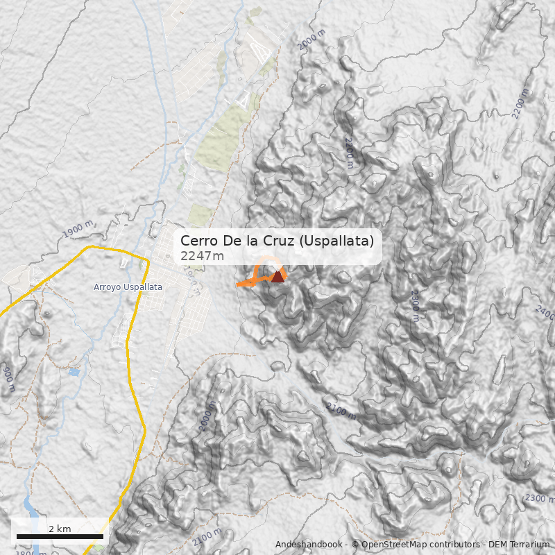 Mapa Cerro De la Cruz (Uspallata)