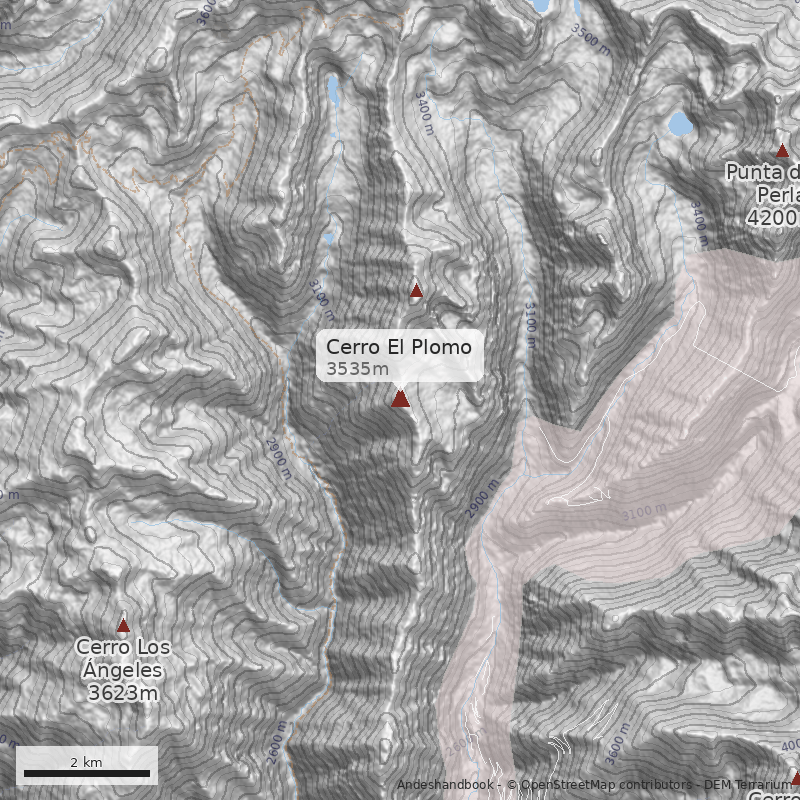 Mapa Cerro El Plomo 