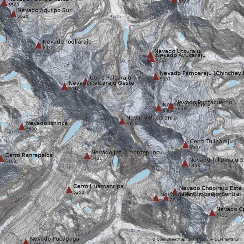 Mapa Nevado Pucaranra