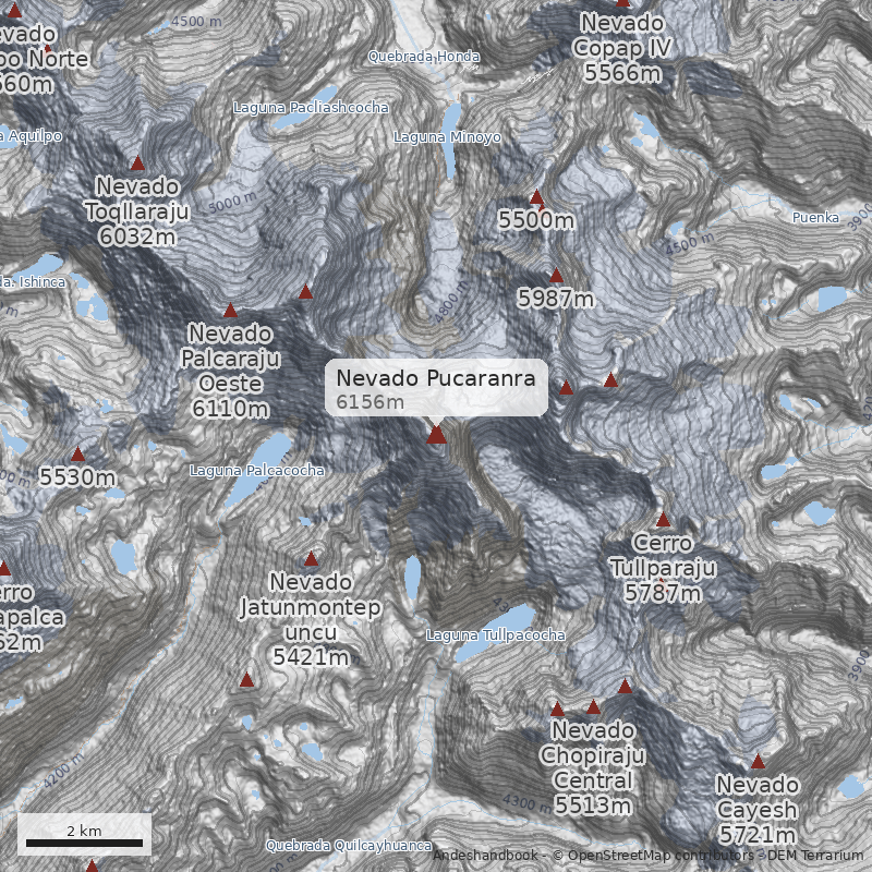 Mapa Nevado Pucaranra