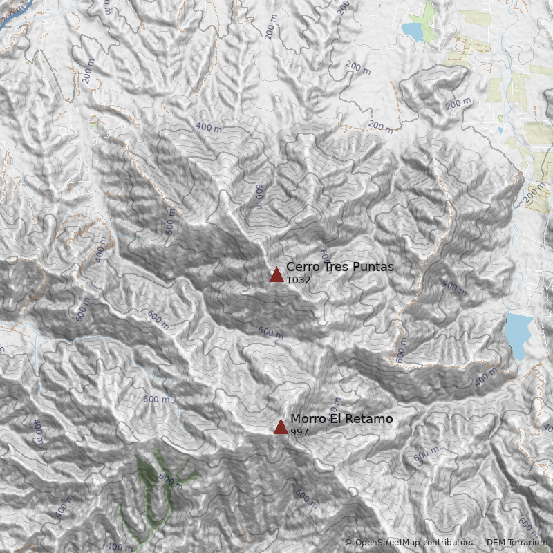 Mapa Cerro Tres Puntas