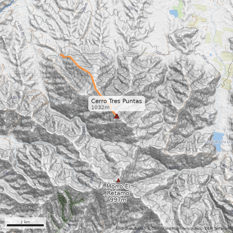 Mapa Cerro Tres Puntas