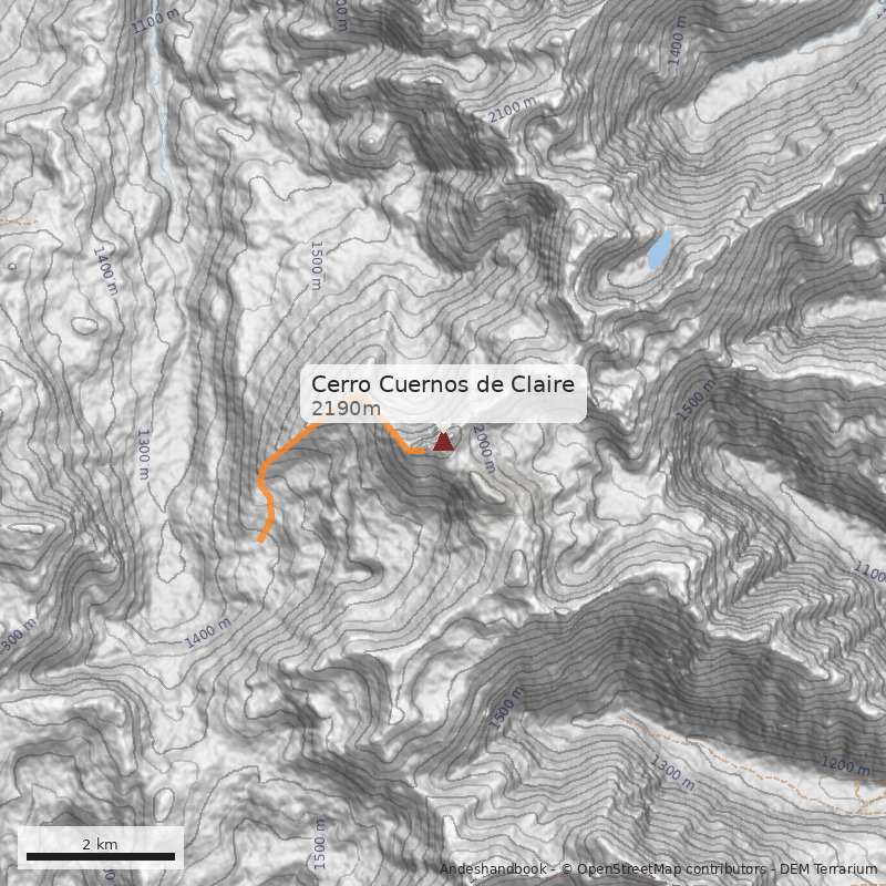 Mapa Cerro Cuernos de Claire