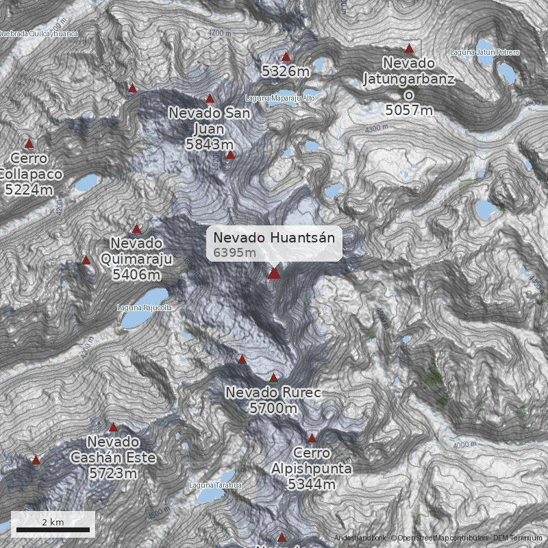 Mapa Nevado Huantsán