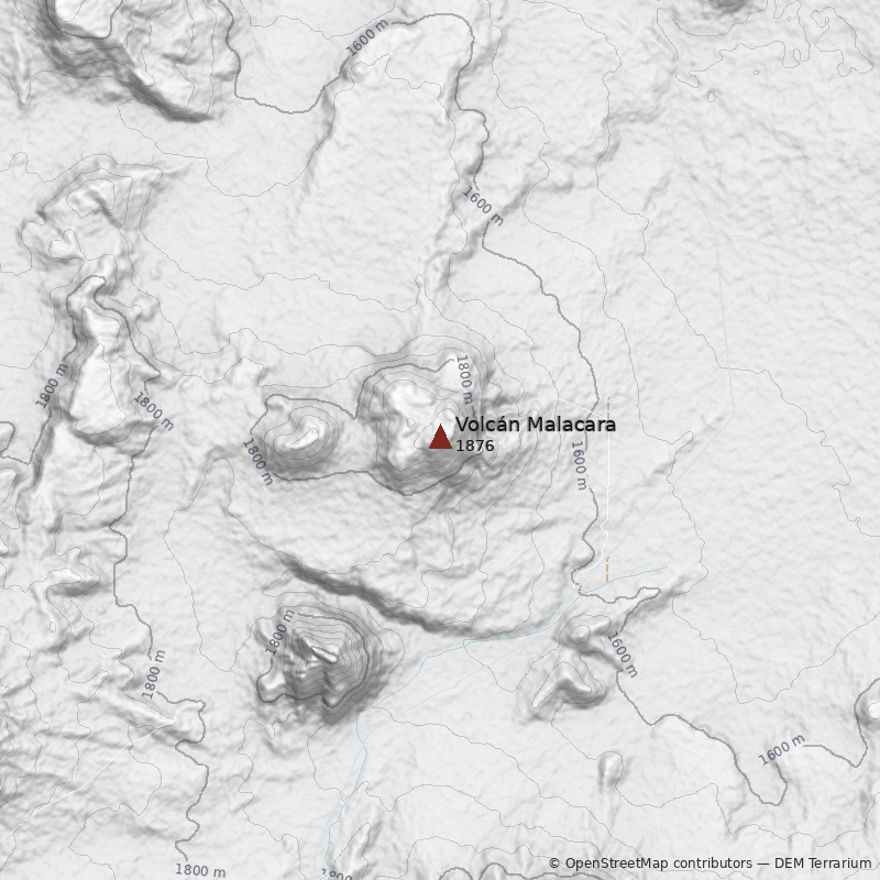 Mapa Volcán Malacara