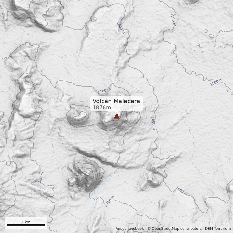 Mapa Volcán Malacara