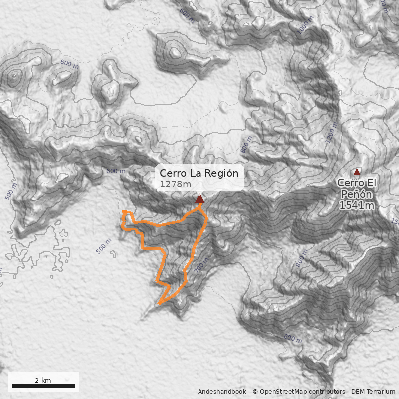 Mapa Cerro La Región
