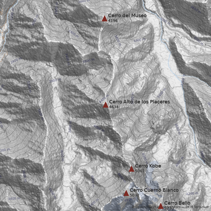 Mapa Cerro Alto de los Placeres