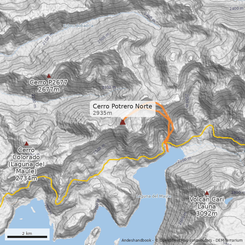 Mapa Cerro Potrero Norte