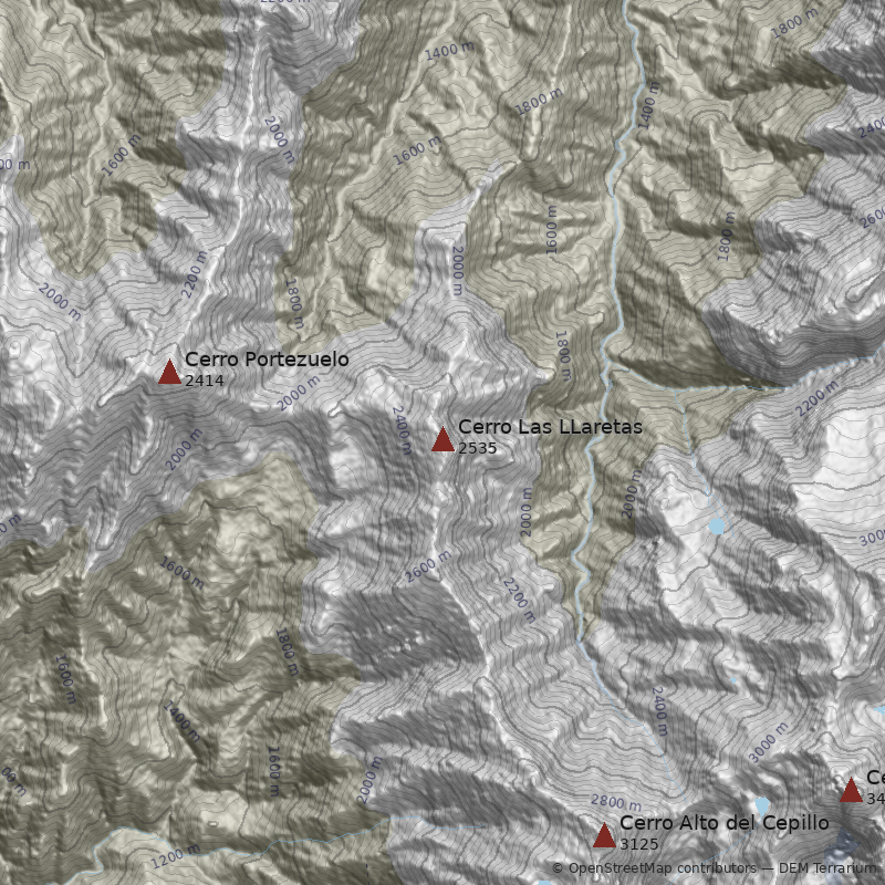 Mapa Cerro Las LLaretas