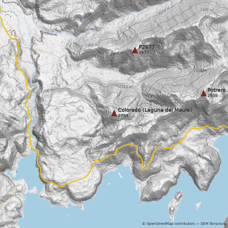 Mapa Cerro Colorado (Laguna del Maule)