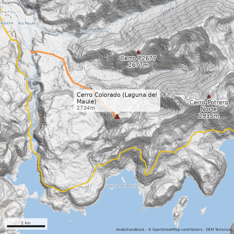 Mapa Cerro Colorado (Laguna del Maule)