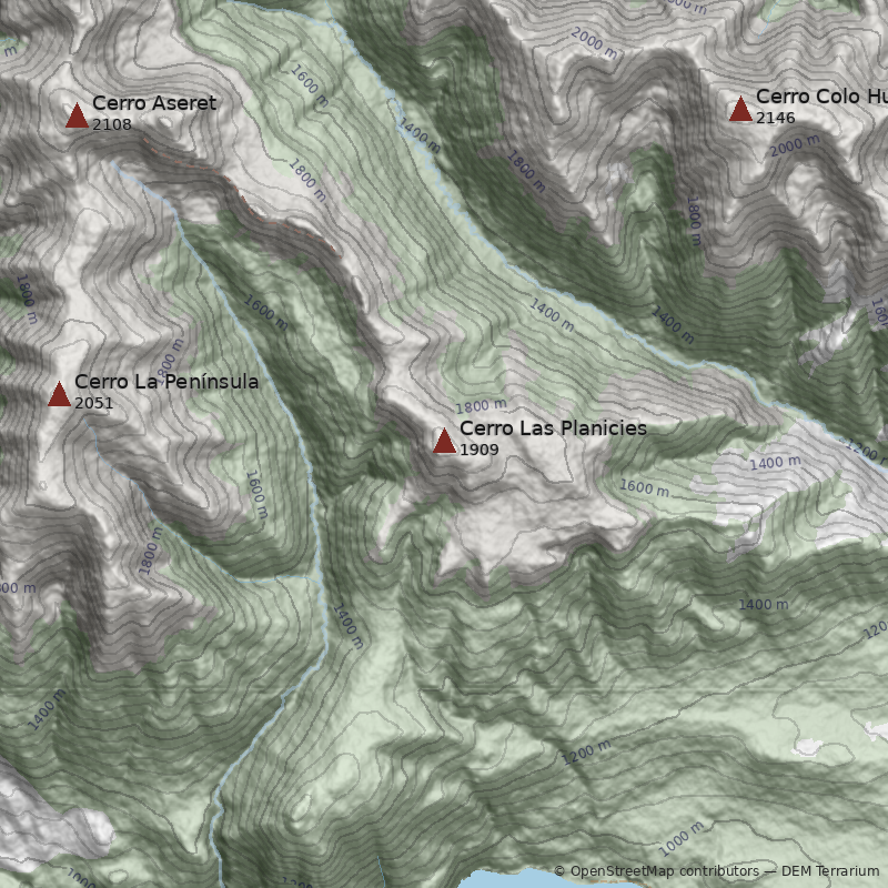 Mapa Cerro Las Planicies