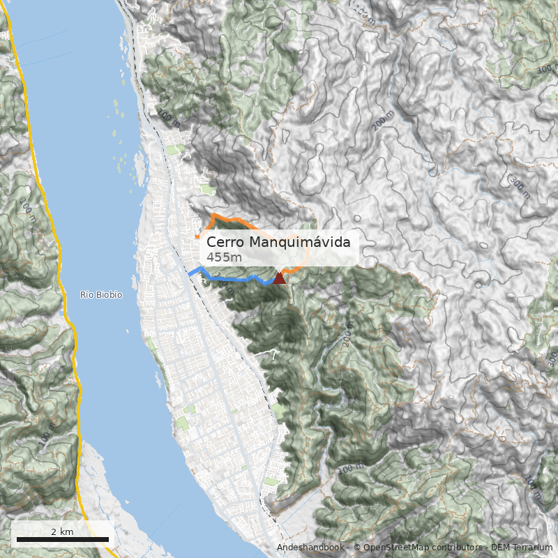 Mapa Cerro Manquimávida