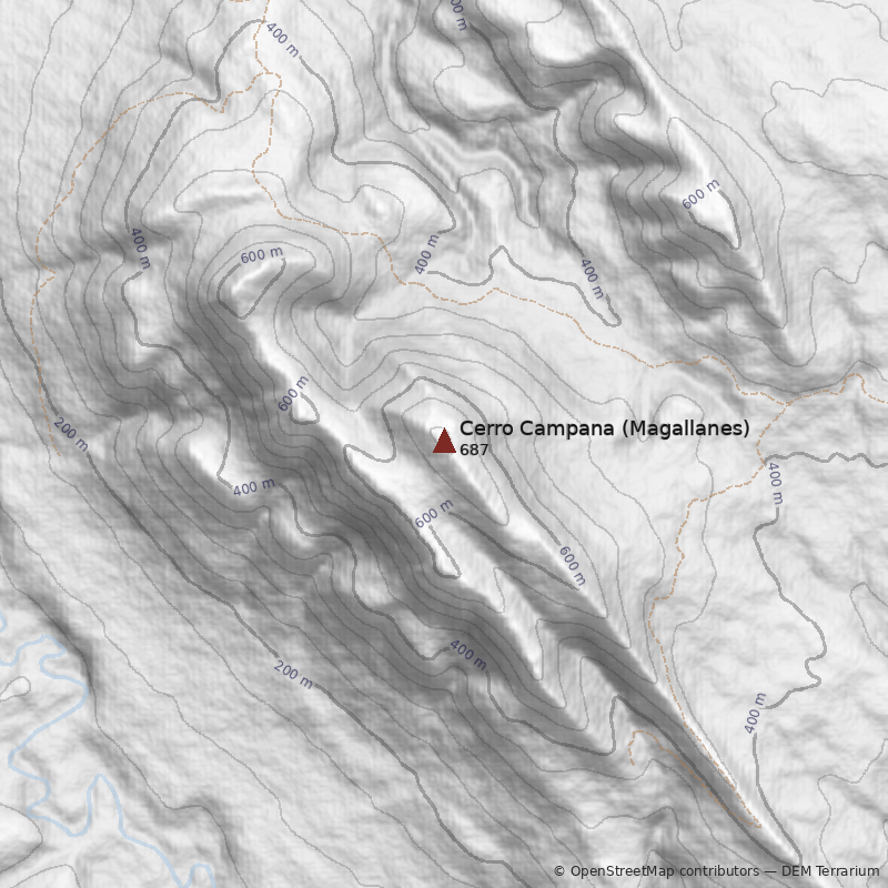 Mapa Cerro Campana (Magallanes)