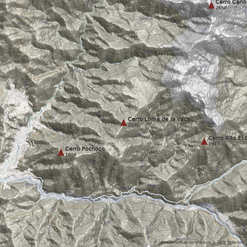 Mapa Cerro Loma de la Vaca