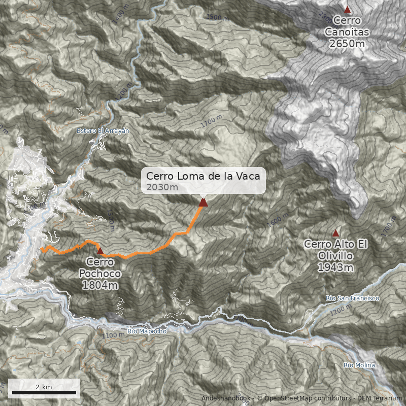 Mapa Cerro Loma de la Vaca