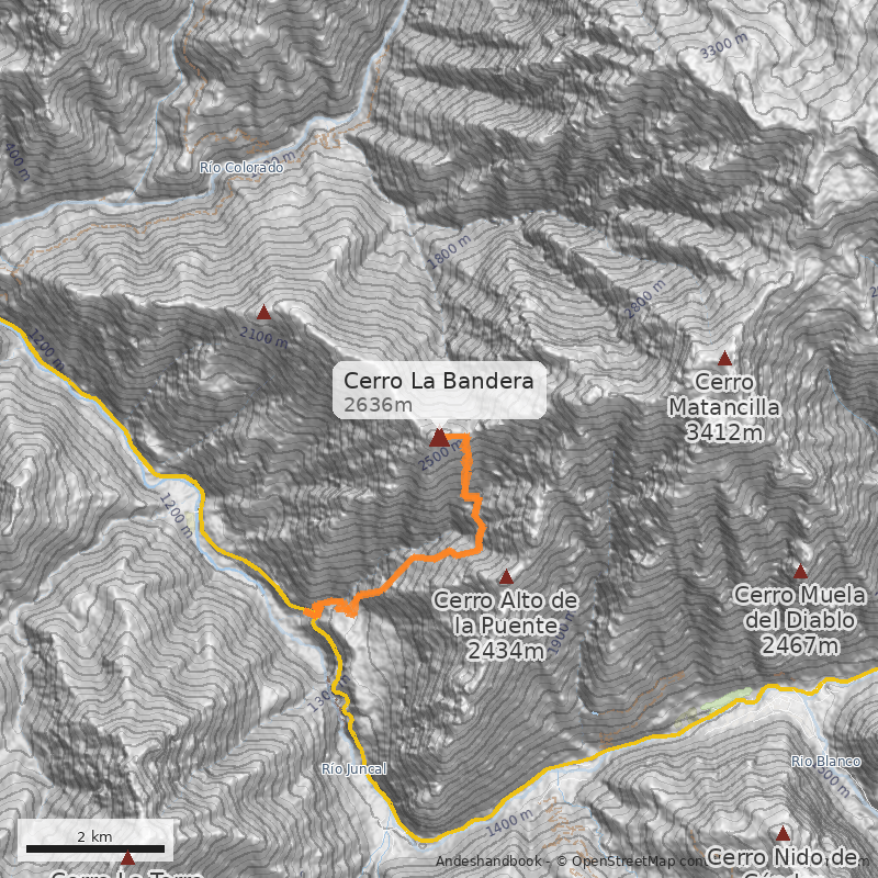 Mapa Cerro La Bandera 
