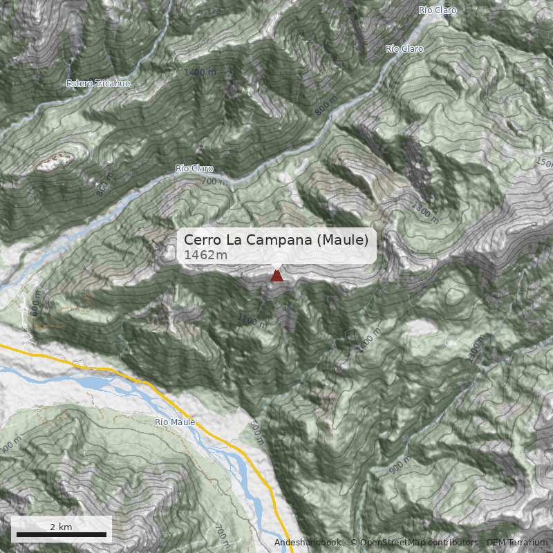 Mapa Cerro La Campana (Maule)