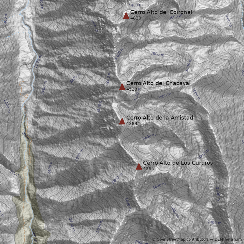 Mapa Cerro Alto de la Amistad