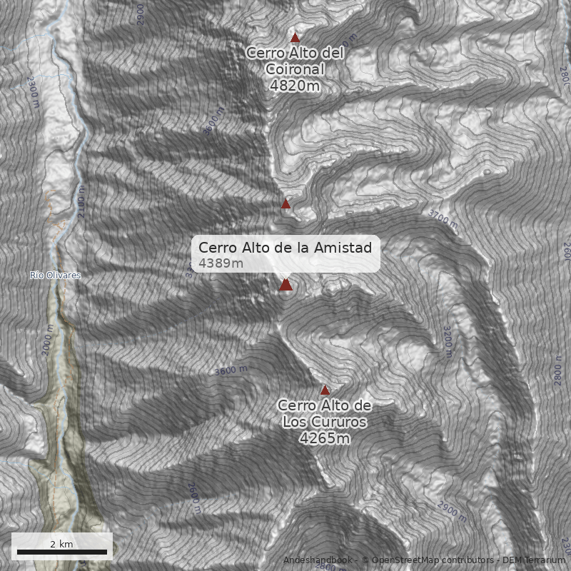 Mapa Cerro Alto de la Amistad