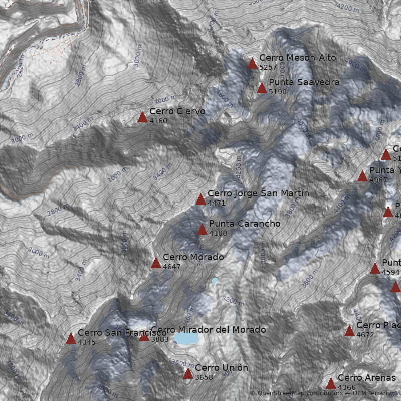 Mapa Cerro Jorge San Martín