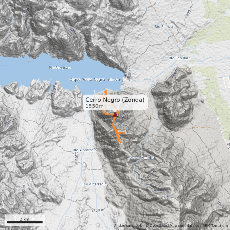 Mapa Cerro Negro (Zonda)